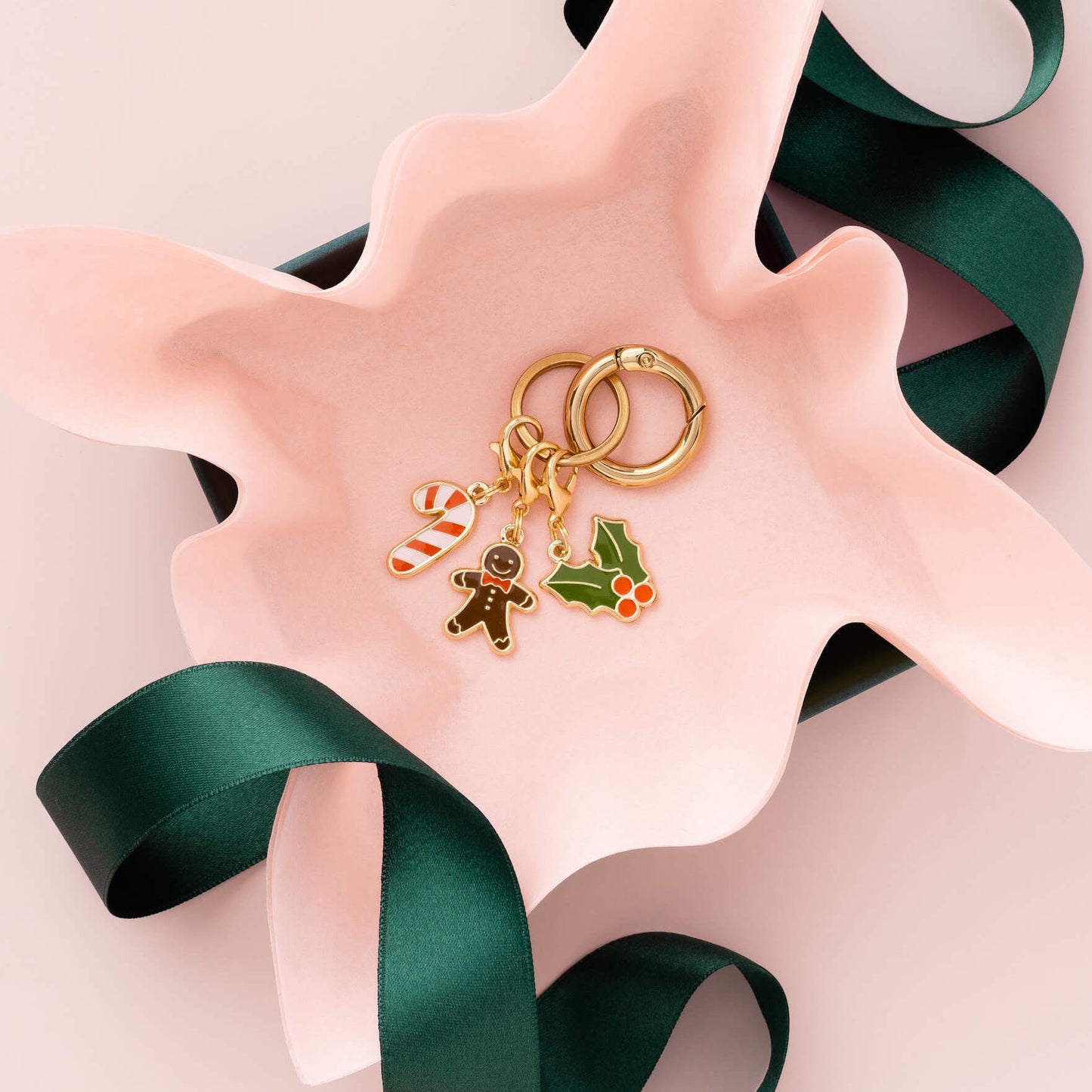 Candy Cane Charm, Gingerbread Charm, Holly Charm, and Pet Tag Keeper from The Foggy Dog