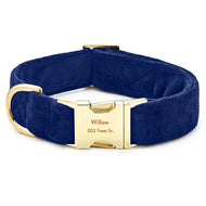 Navy Velvet Dog Collar from The Foggy Dog