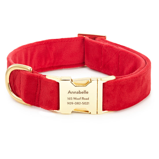 Cranberry Velvet Dog Collar from The Foggy Dog