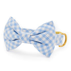 Sky Blue Gingham Bow Tie Collar