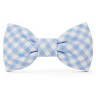 Sky Blue Gingham Dog Bow Tie