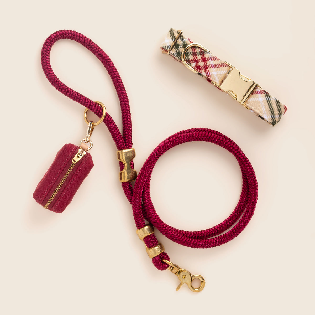 Eggnog Plaid Flannel Collar Walk Set from The Foggy Dog