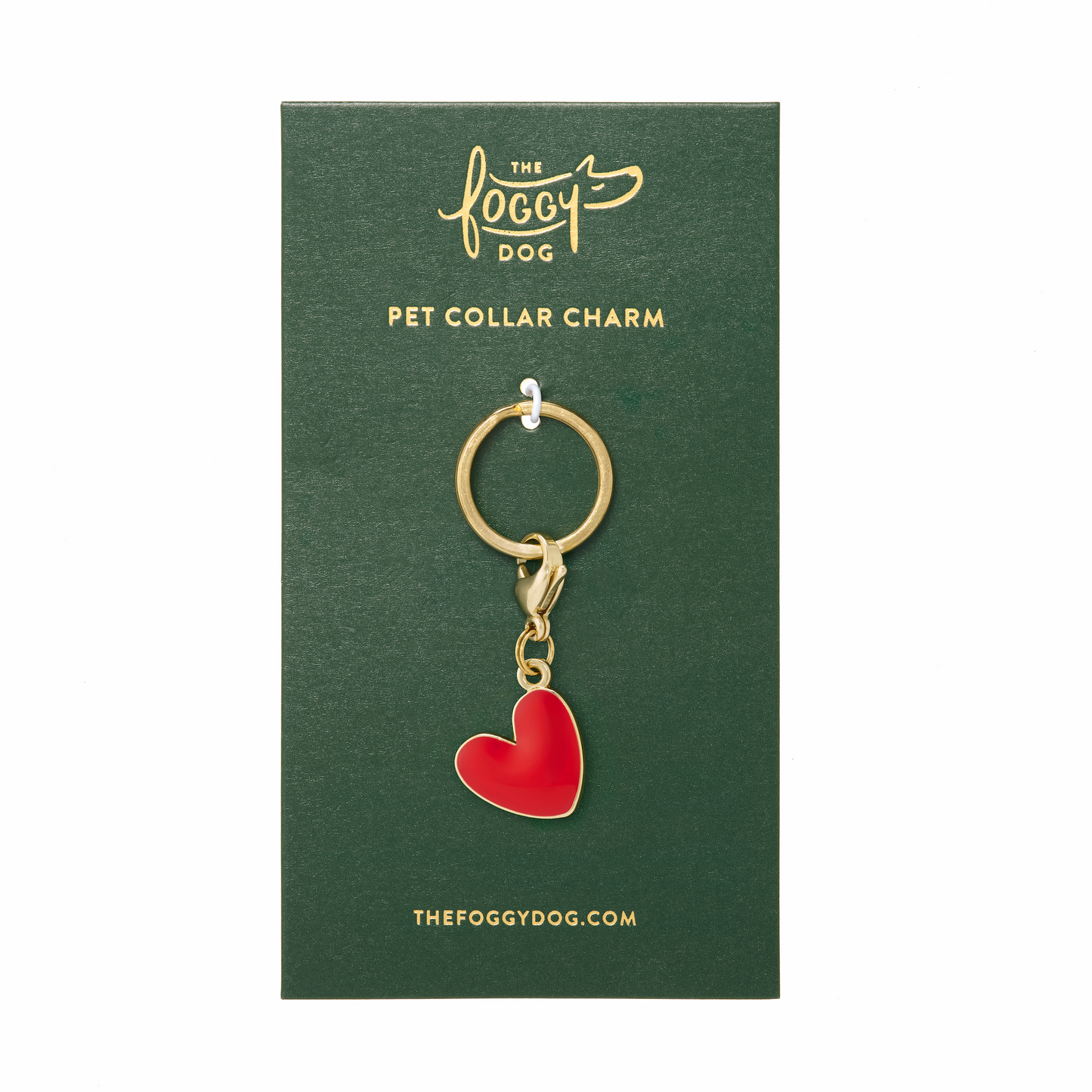 Red Heart Collar Charm from The Foggy Dog