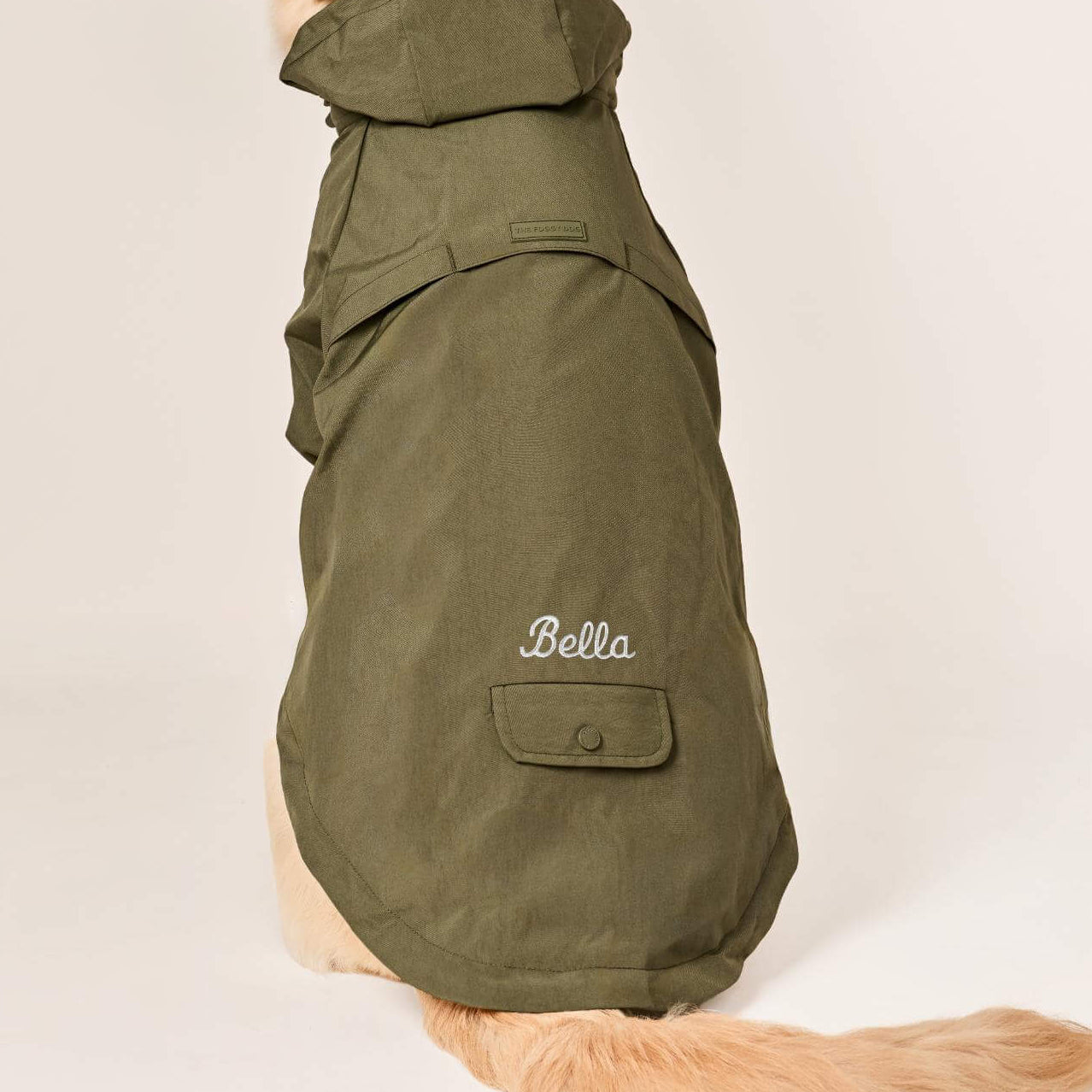 Olive Dog Raincoat from The Foggy Dog