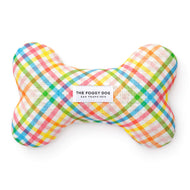 Rainbow Gingham Dog Squeaky Toy from The Foggy Dog