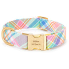Blooming Plaid Dog Collar