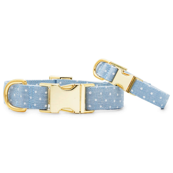 Chambray Dots Dog Collar from The Foggy Dog 