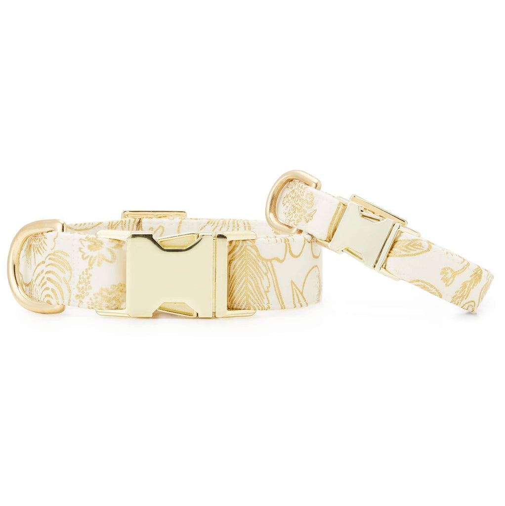 Dog Collar Leash Bow Tie Set  Velvet Cream with Rose Gold Buckle