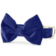 Navy Velvet Bow Tie Collar from The Foggy Dog