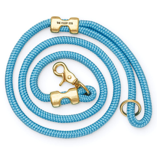 Powder Blue Marine Rope Dog Leash (Standard/Petite) from The Foggy Dog 