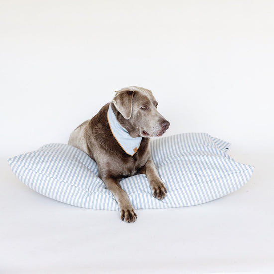 Upcycled Denim Stripe Dog Bed from The Foggy Dog 
