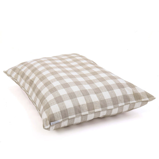 Warm Stone Gingham Check Dog Bed from The Foggy Dog 