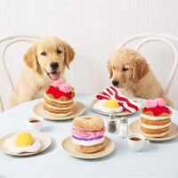 Bacon and Egg Interactive, Bagel and Lox, and Strawberry Pancake Toy Set from The Foggy Dog