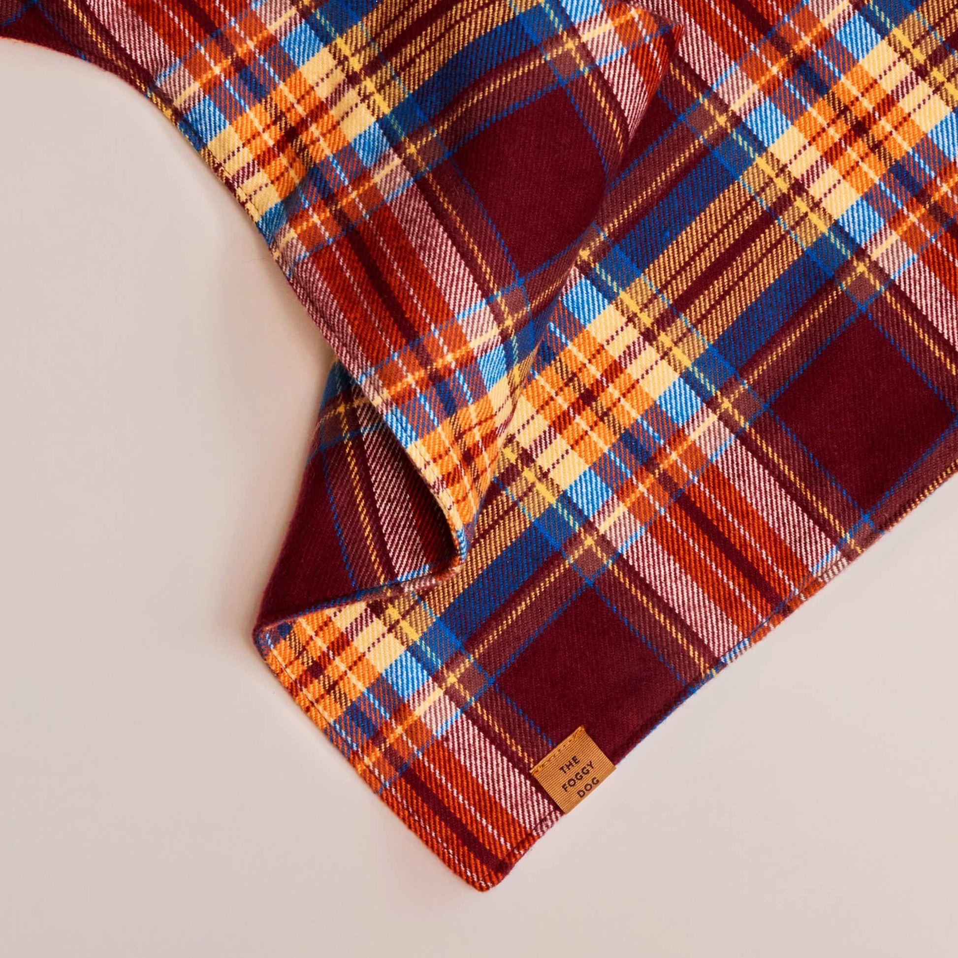 Marlow Plaid Flannel Dog Bandana from The Foggy Dog