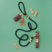 Tartan Plaid Flannel Collar Walk Set and Gingerbread Man Pickup Pal from The Foggy Dog