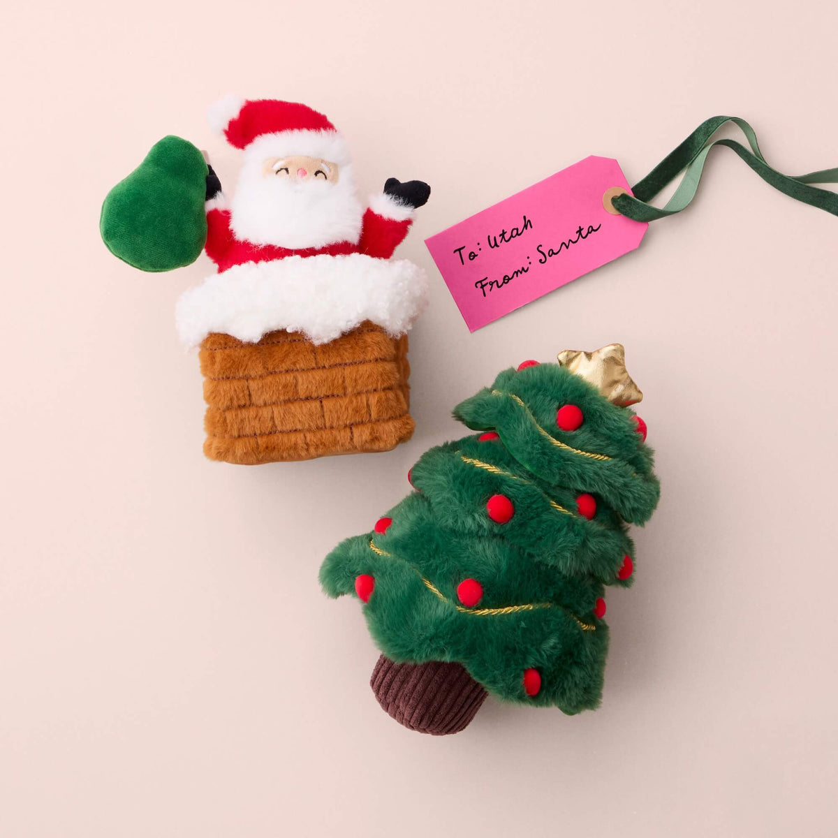 Here Comes Santa and Christmas Tree Toy from The Foggy Dog