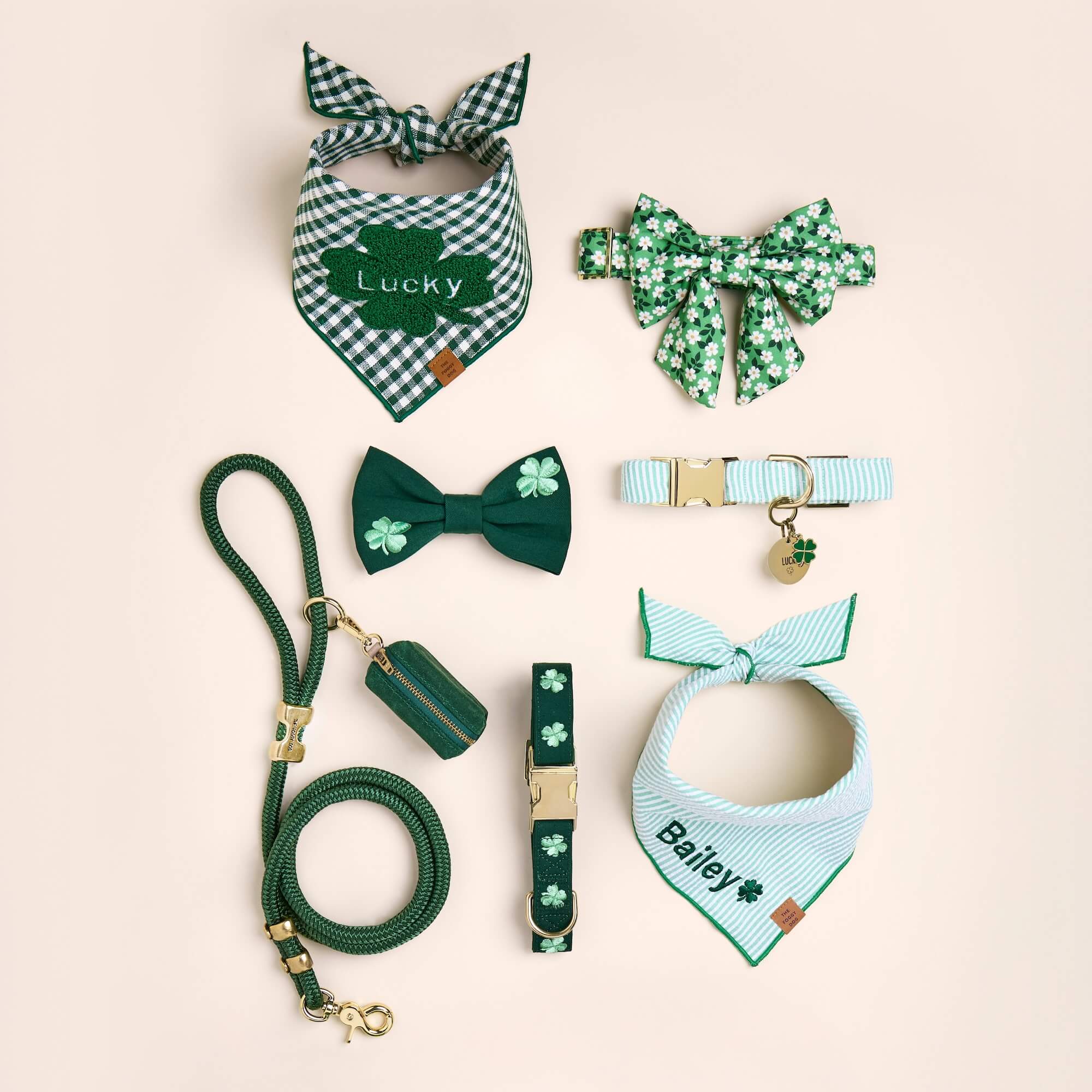 dog collar and bow tie set