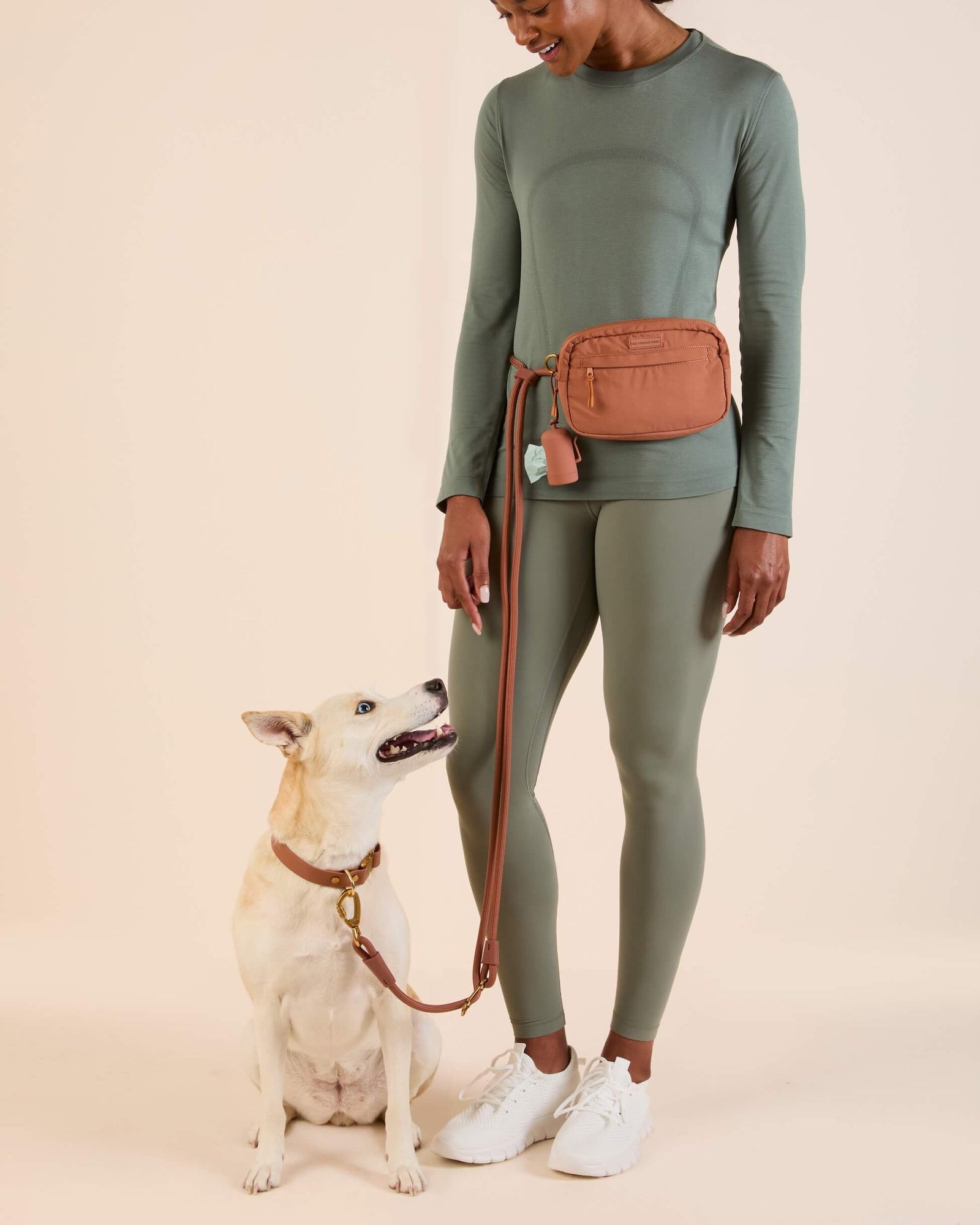 Active Adventure Walk Set with Crossbody Bag, Saddle from Active by The Foggy Dog