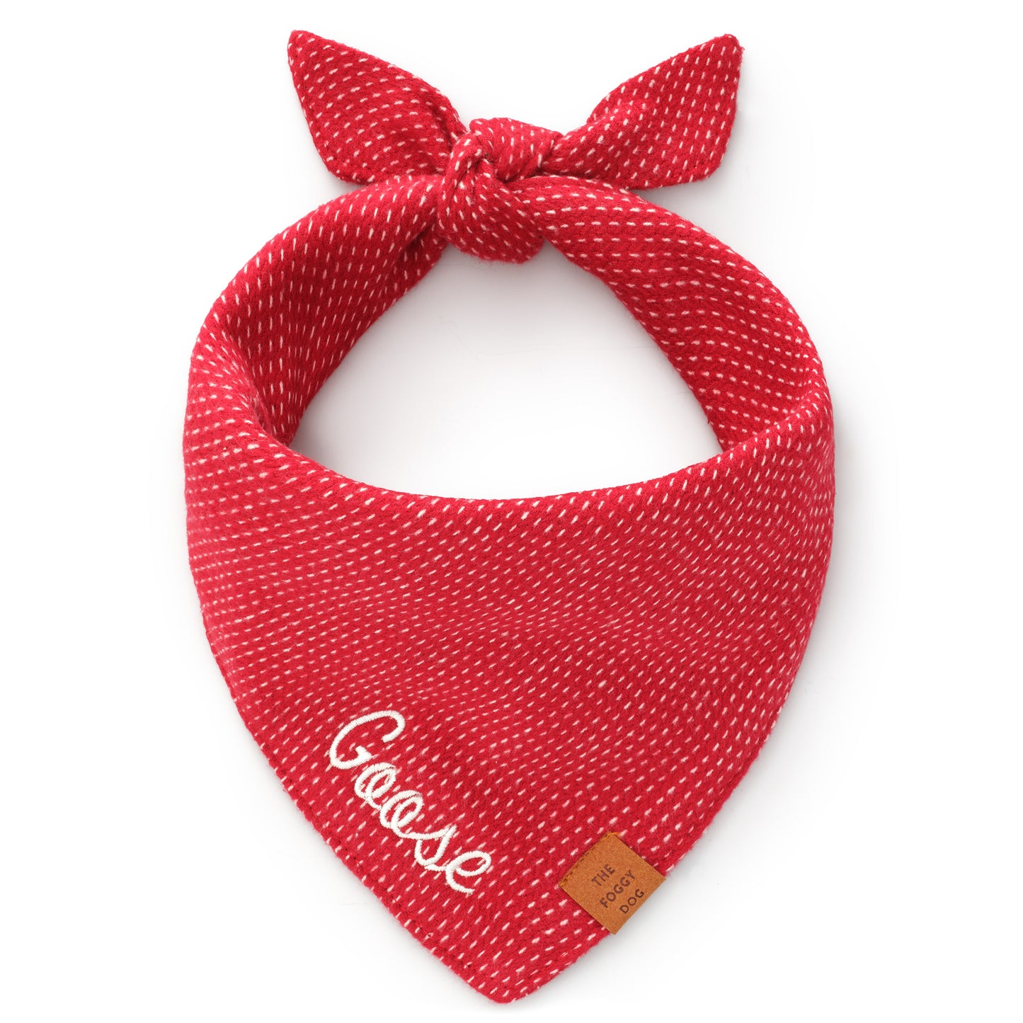 Berry Stitch Flannel Dog Bandana