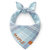 Blue Frost Plaid Flannel Dog Bandana from The Foggy Dog