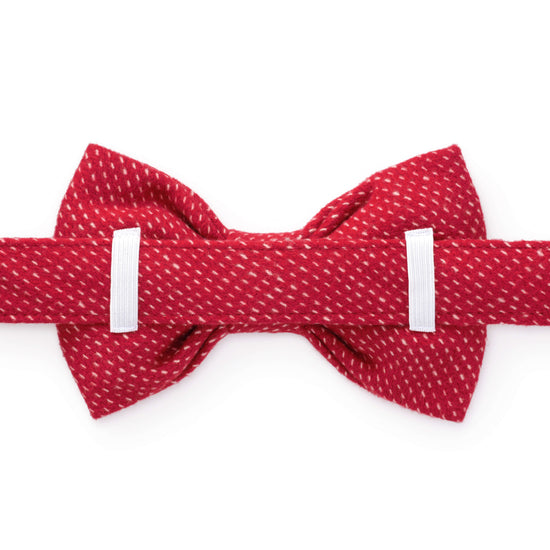 Berry Stitch Flannel Dog Bow Tie