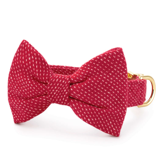 Berry Stitch Flannel Bow Tie Collar