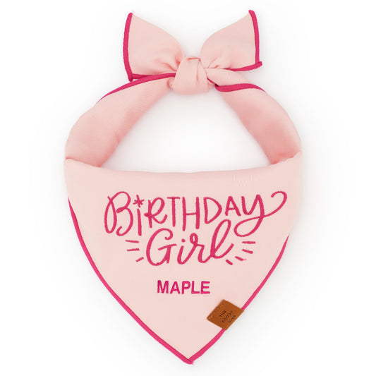 Birthday Girl Embroidered Dog Bandana from The Foggy Dog