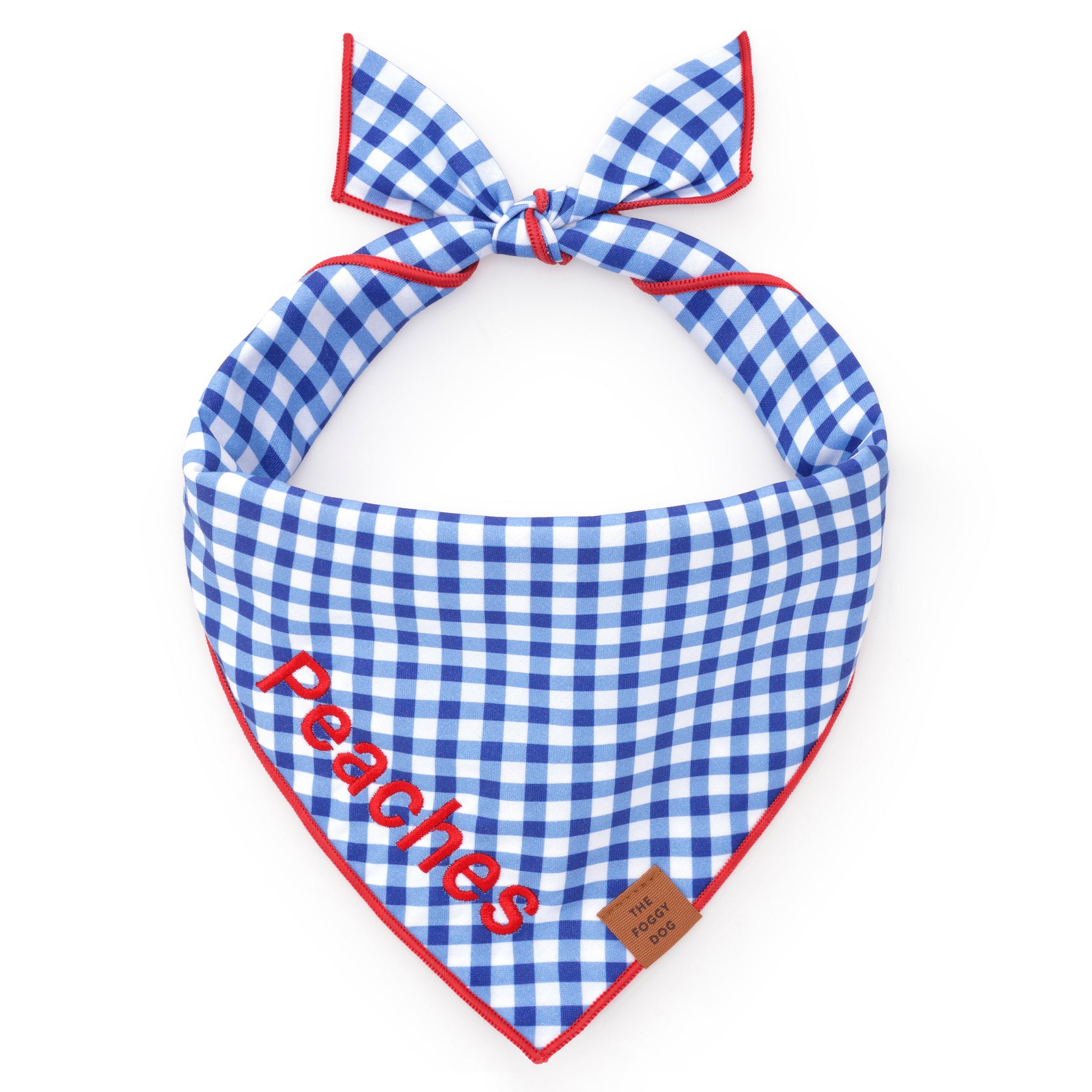 Blue Gingham Dog Bandana The Foggy Dog