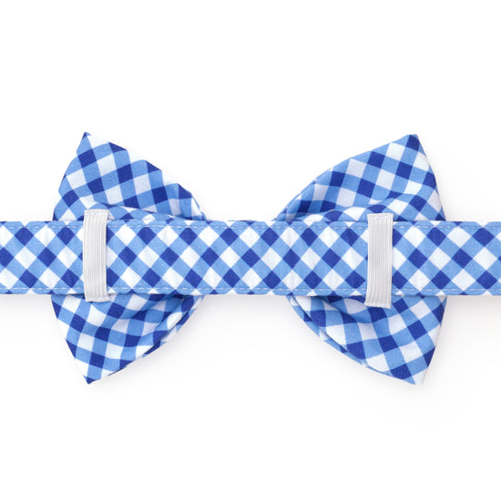 Blue Gingham Bow Tie Collar