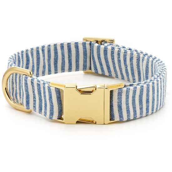 Lake Blue Stripe Dog Collar