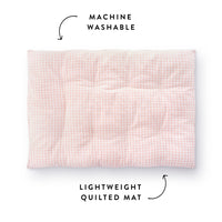 Blush Pink Gingham Dog Travel Mat from The Foggy Dog