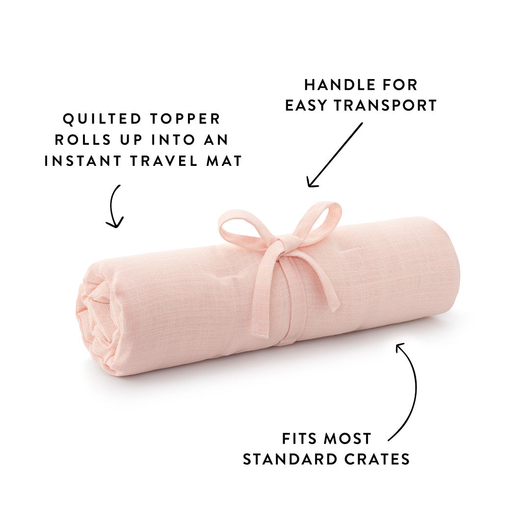 Blush Pink Bolster Dog Bed from The Foggy Dog