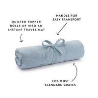 Chambray Blue Bolster Dog Bed from The Foggy Dog