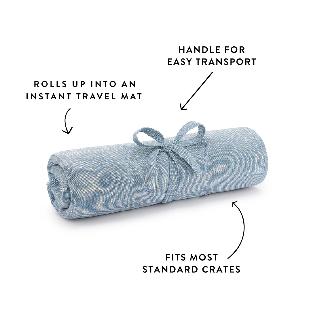 Chambray Blue Dog Travel Mat from The Foggy Dog