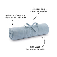 Chambray Blue Dog Travel Mat from The Foggy Dog