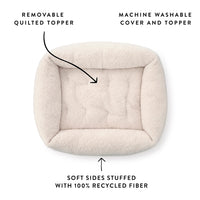 Ivory Recycled Sherpa Bolster Dog Bed from The Foggy Dog