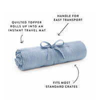 Lake Blue Stripe Bolster Dog Bed from The Foggy Dog