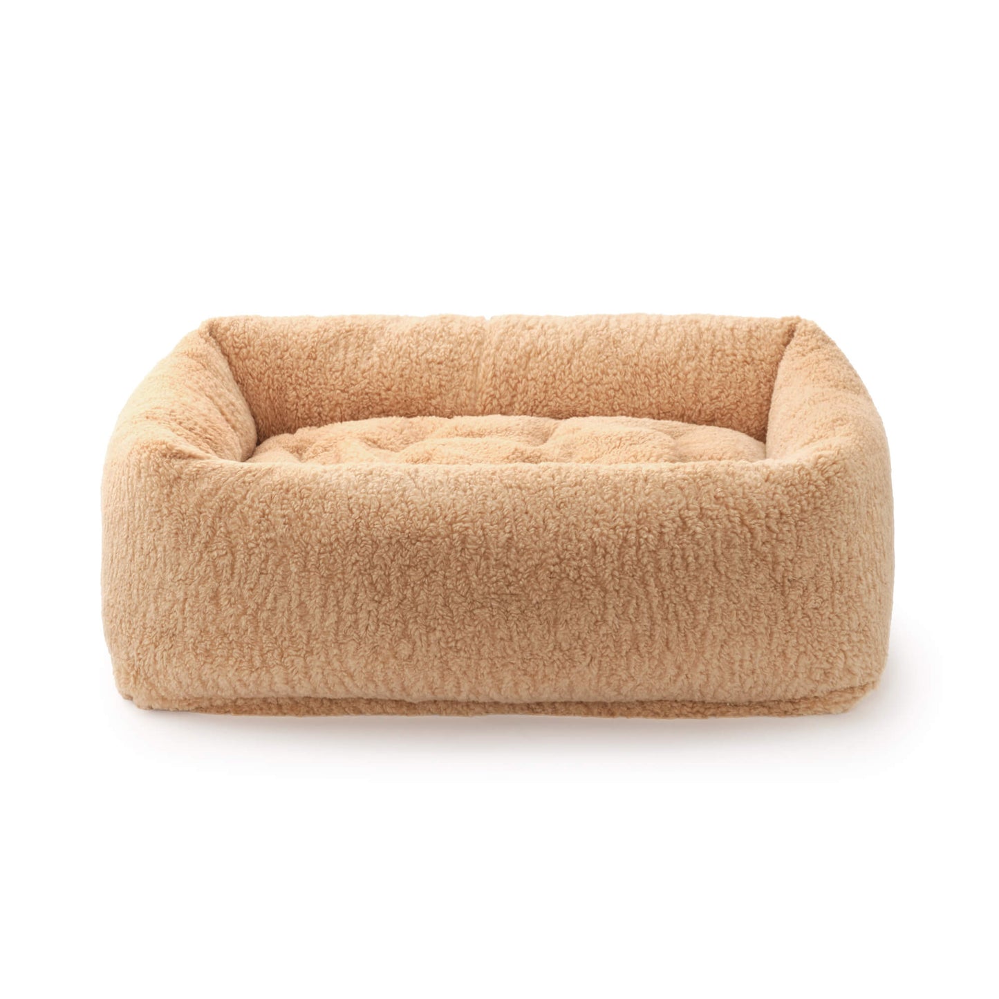Latte Recycled Sherpa Bolster Dog Bed from The Foggy Dog