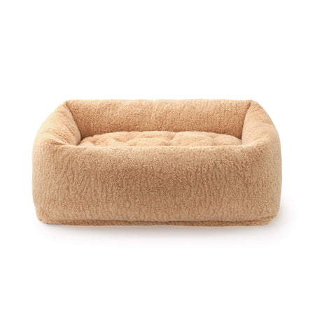 Latte Recycled Sherpa Bolster Dog Bed - medium
