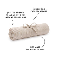 Mushroom Brown Stripe Bolster Dog Bed from The Foggy Dog