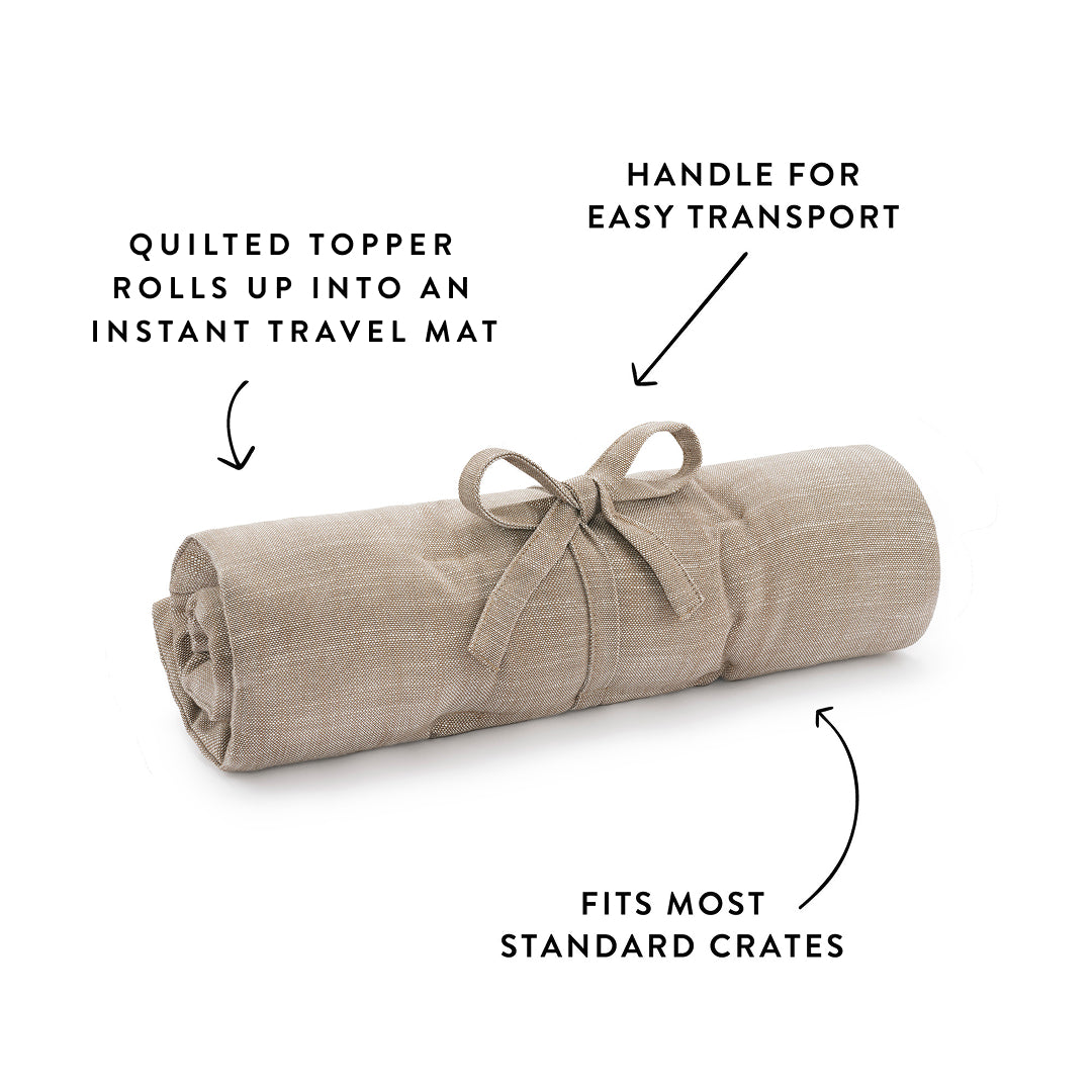 Mushroom Brown Bolster Dog Bed from The Foggy Dog