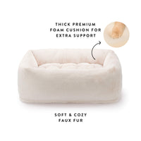 Natural Faux Fur Bolster Dog Bed from The Foggy Dog