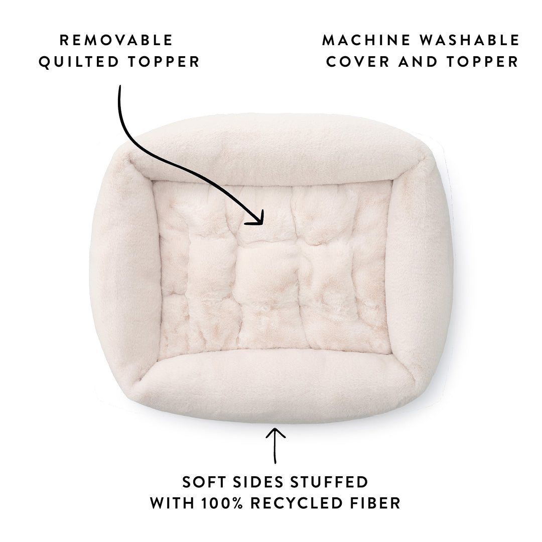 Natural Recycled Faux Fur Bolster Dog Bed – The Foggy Dog
