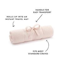 Blush Pink Gingham Dog Travel Mat from The Foggy Dog