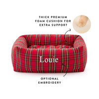 Tartan Plaid Flannel Bolster Dog Bed view 2