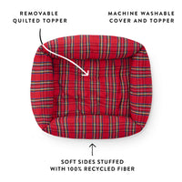 Tartan Plaid Flannel Bolster Dog Bed view 3
