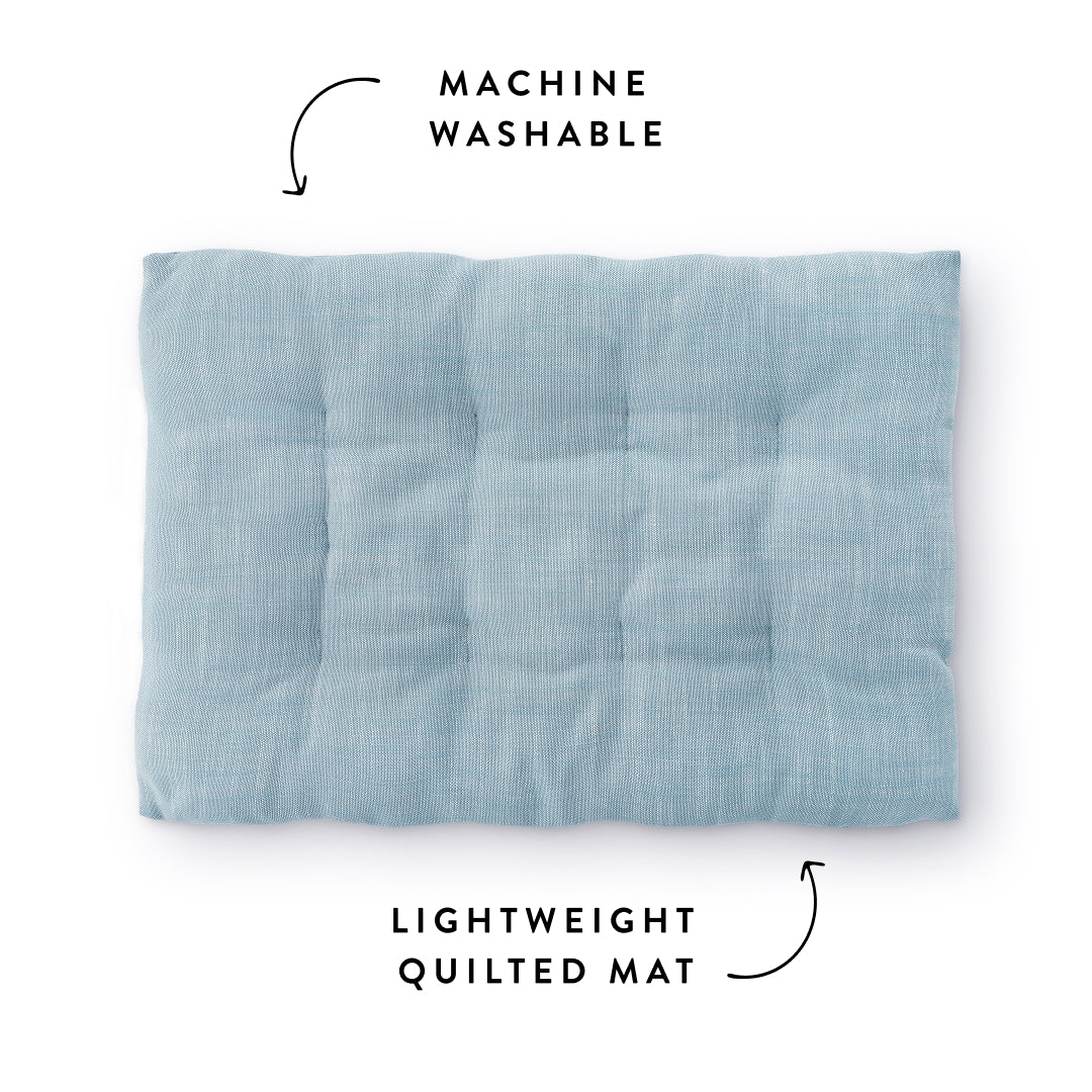 Chambray Blue Dog Travel Mat from The Foggy Dog