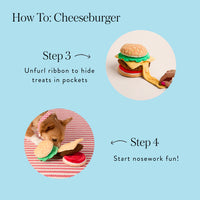 Cheeseburger Interactive Snuffle Dog Toy from The Foggy Dog