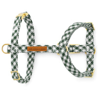 Evergreen Gingham Dog Harness from The Foggy Dog