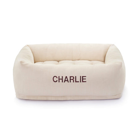Oatmeal Bolster Dog Bed (Size L)
